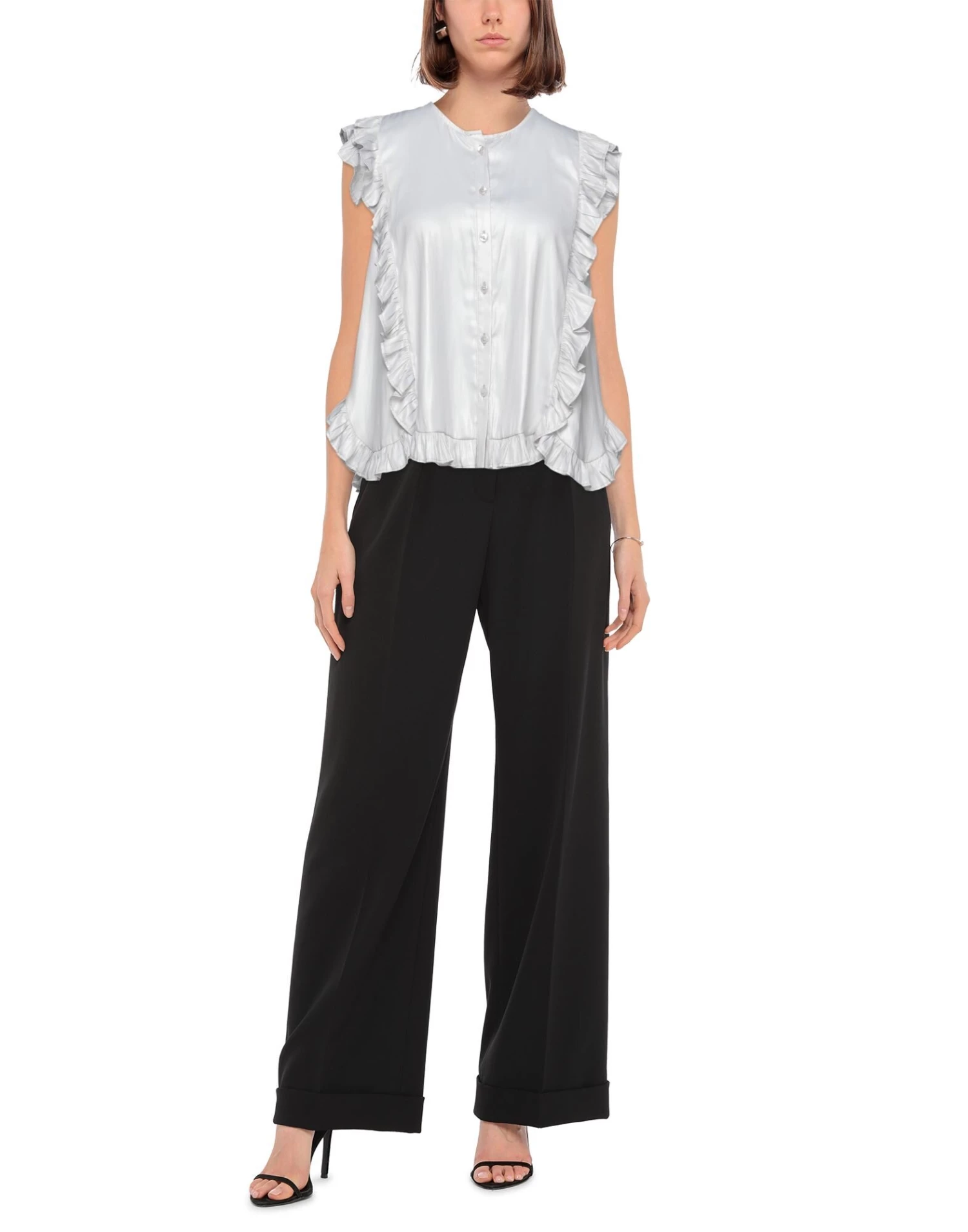 MARC ELLIS Solid Color Shirts & Blouses For Women Light Grey - Image 2