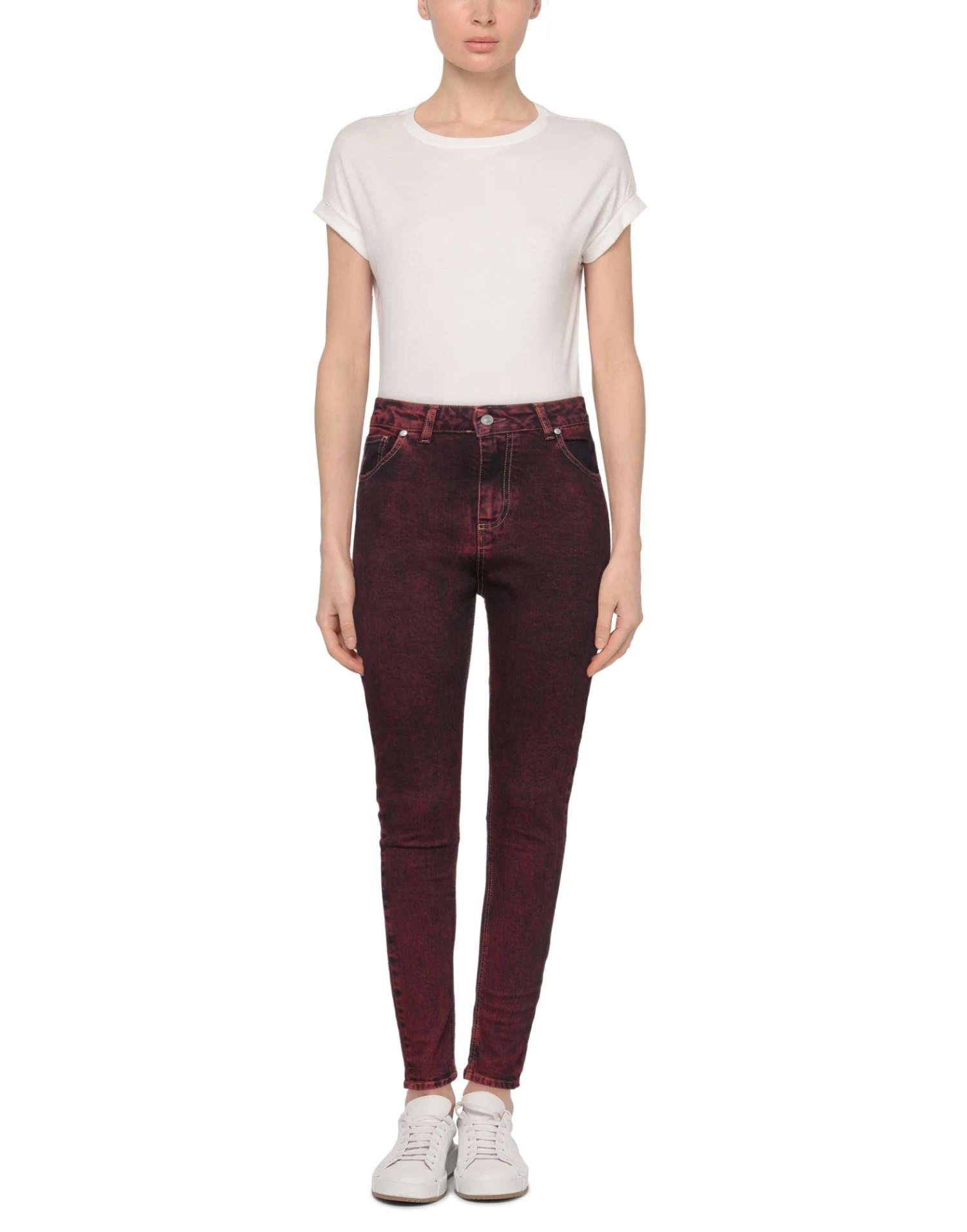MARC ELLIS Denim Pants For Women Maroon - Image 2