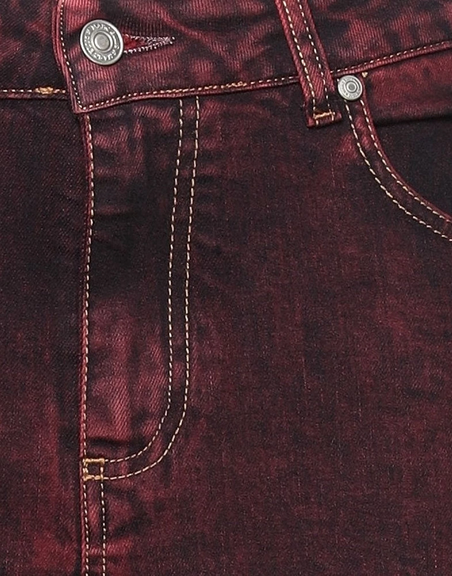 MARC ELLIS Denim Pants For Women Maroon - Image 4